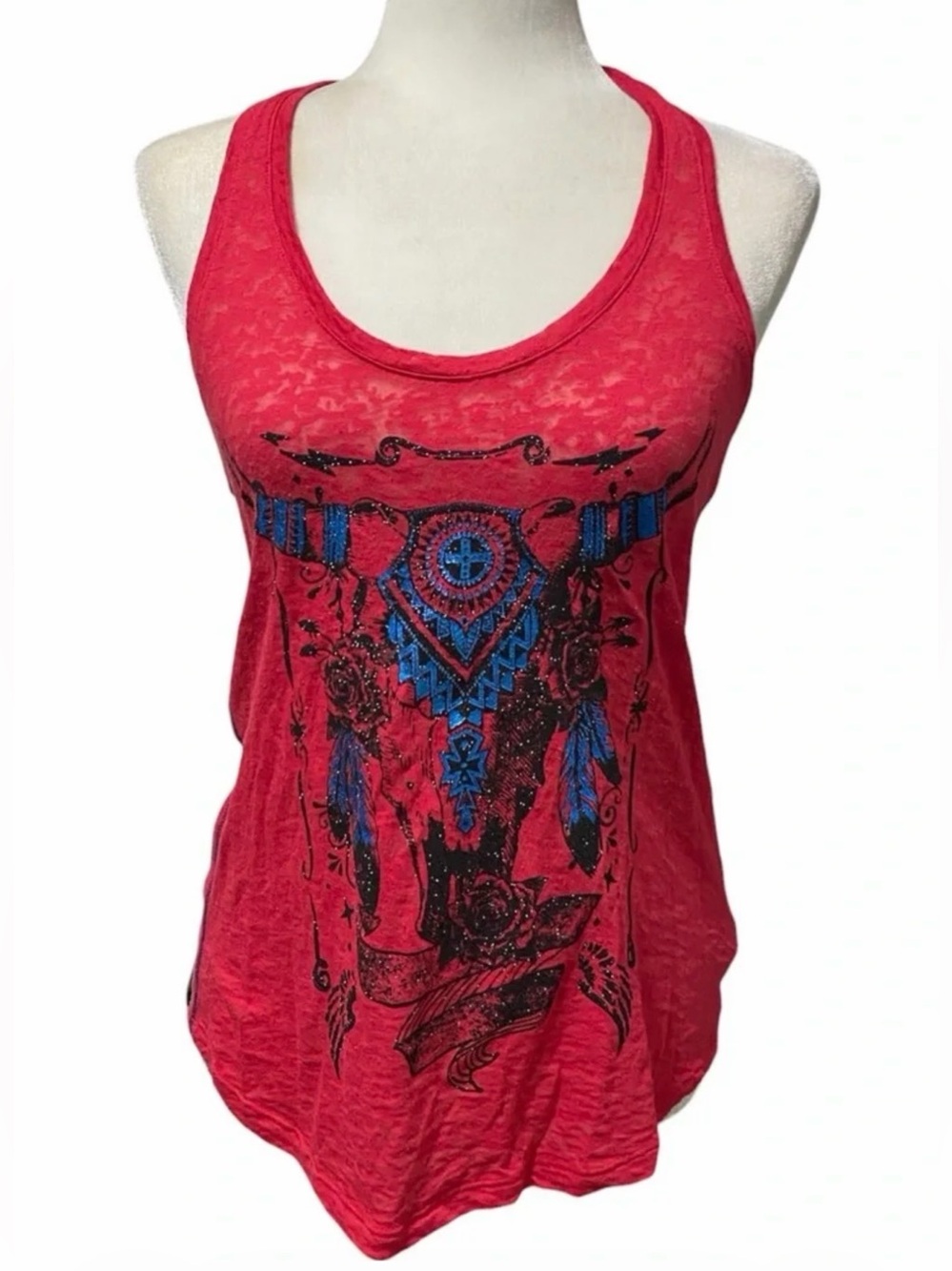 Women’s Red Graphic Tank Top